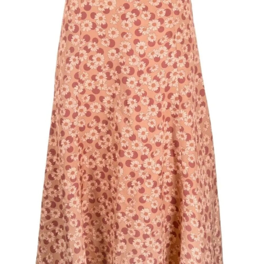 NWT Sandro Pascaline Floral & Polka Dot Midi Skirt in Antique Rose L $ 340 - Picture 5 of 13